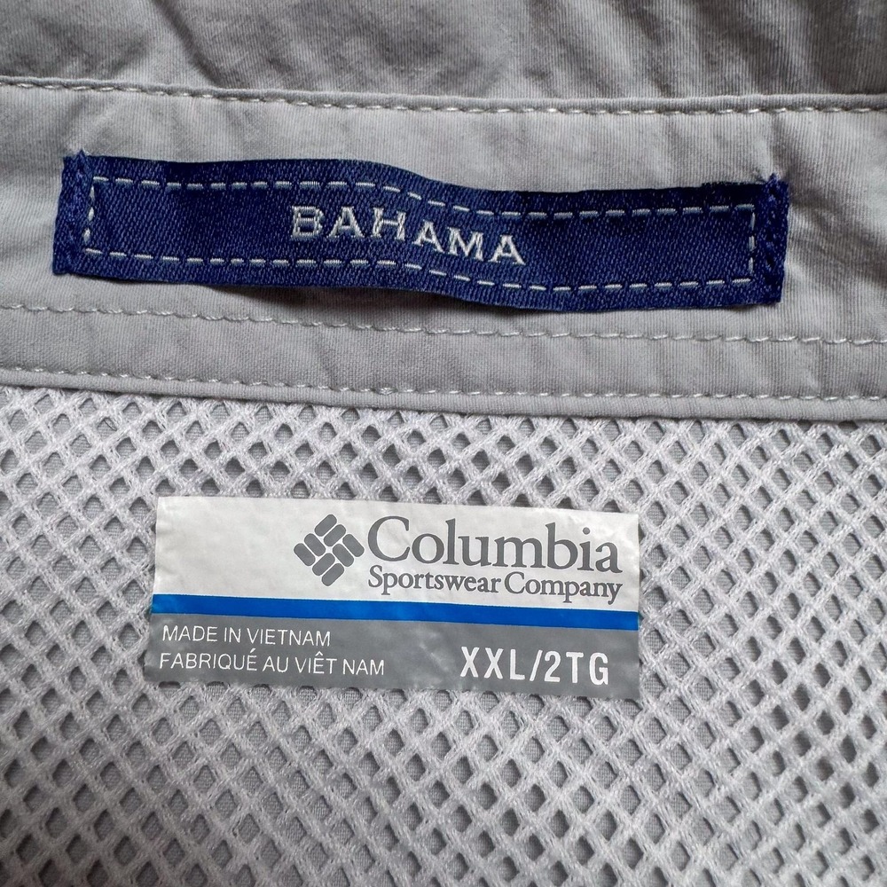 Columbia PFG‎ Bahama Shirt Mens 2XL Gray Omni-Shade Vented Fishing Short Sleeve - Picture 10 of 14